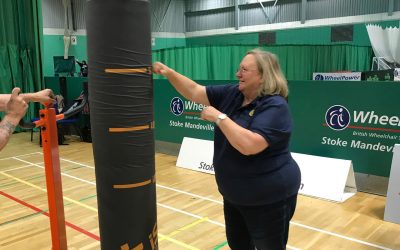 debbie hodge punchbag wheelpower equipment thanks to rotary